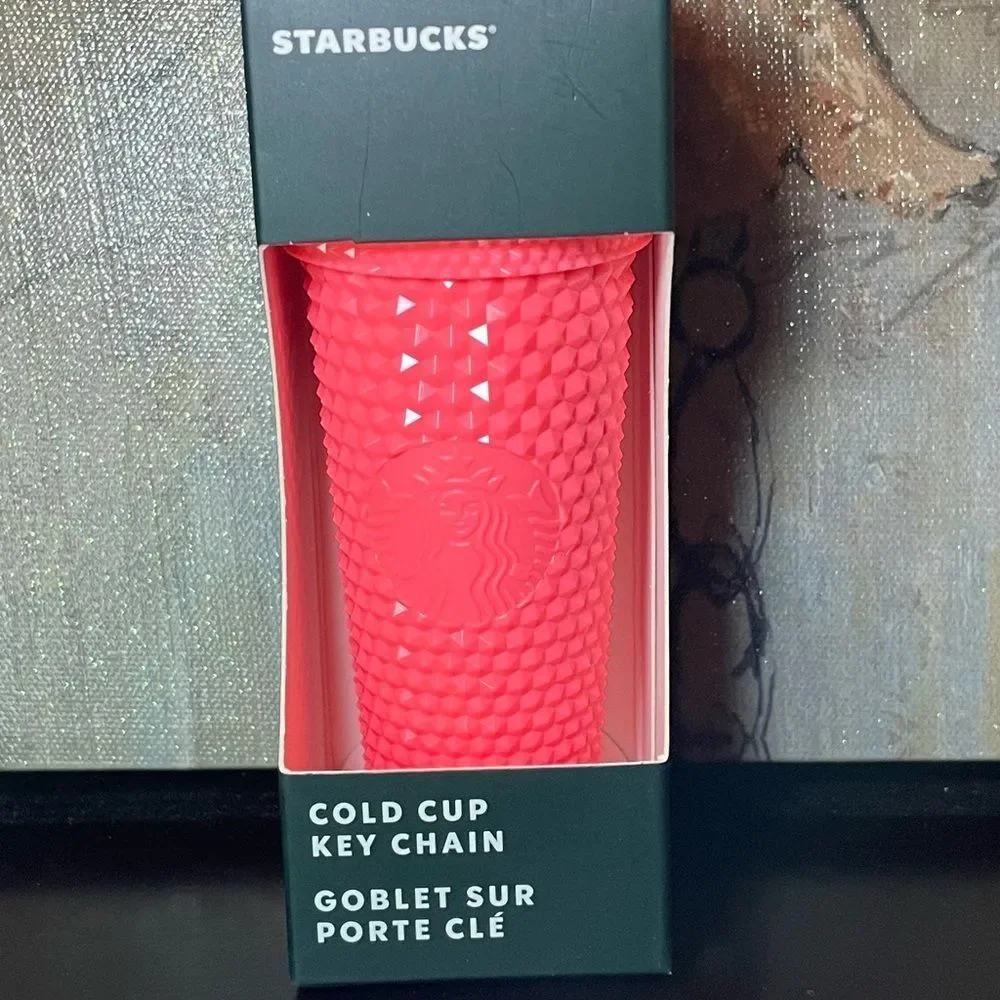 Starbucks Summer 2022 Dragonfruit Studded Tumbler Keychain - Picture 2 of 3